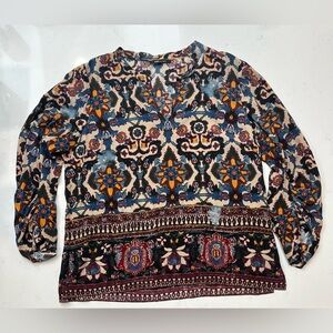 Kobi Halperin 100% silk boho blouse/ tunic size L
